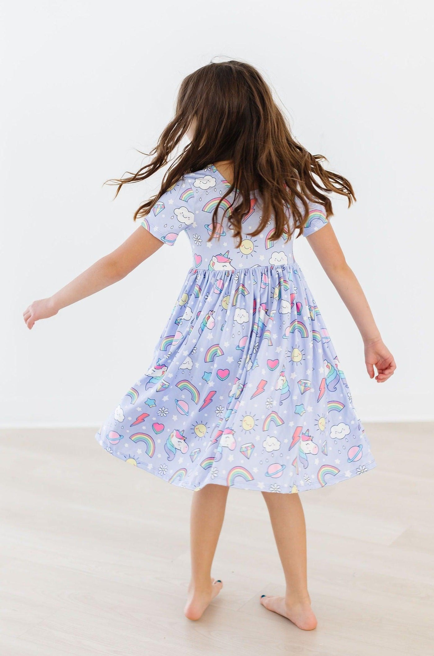 Mila & Rose:  Galactic Unicorns S/S Pocket Twirl Dress