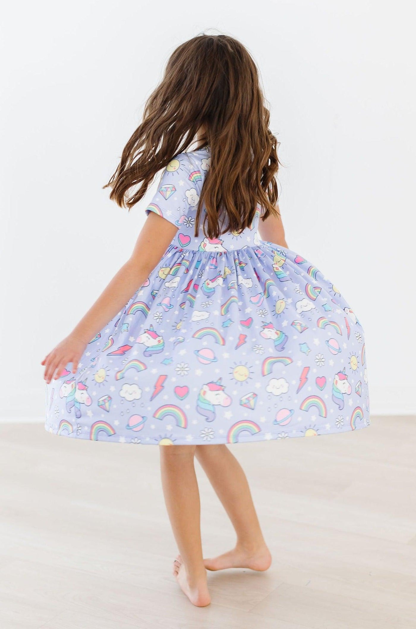 Mila & Rose:  Galactic Unicorns S/S Pocket Twirl Dress