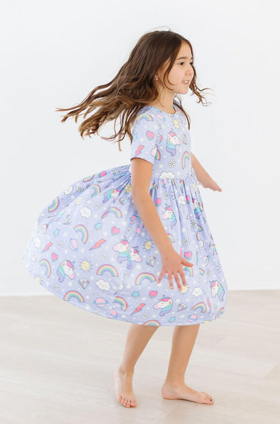 Mila & Rose:  Galactic Unicorns S/S Pocket Twirl Dress