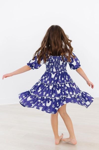 Mila & Rose:  Feathered Friends Smocked Ruffle Dress