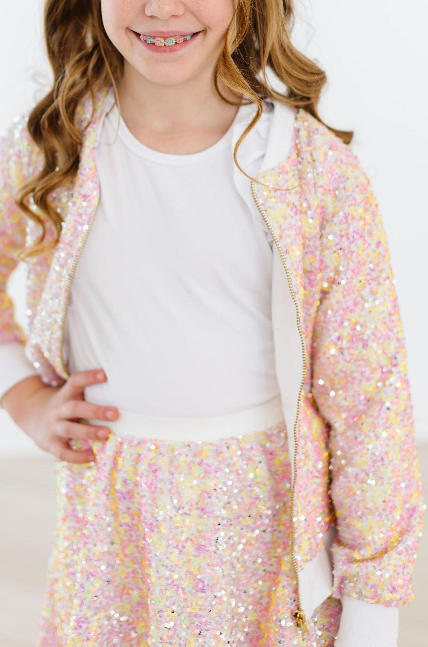 Mila & Rose:  Spring Rainbow Sequin Jacket