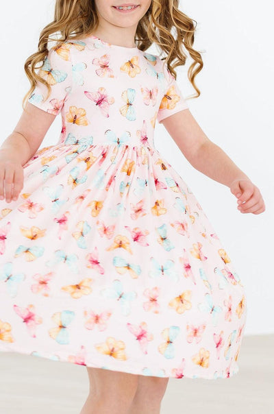 Mila & Rose:  Butterfly Kisses S/S Pocket Twirl Dress