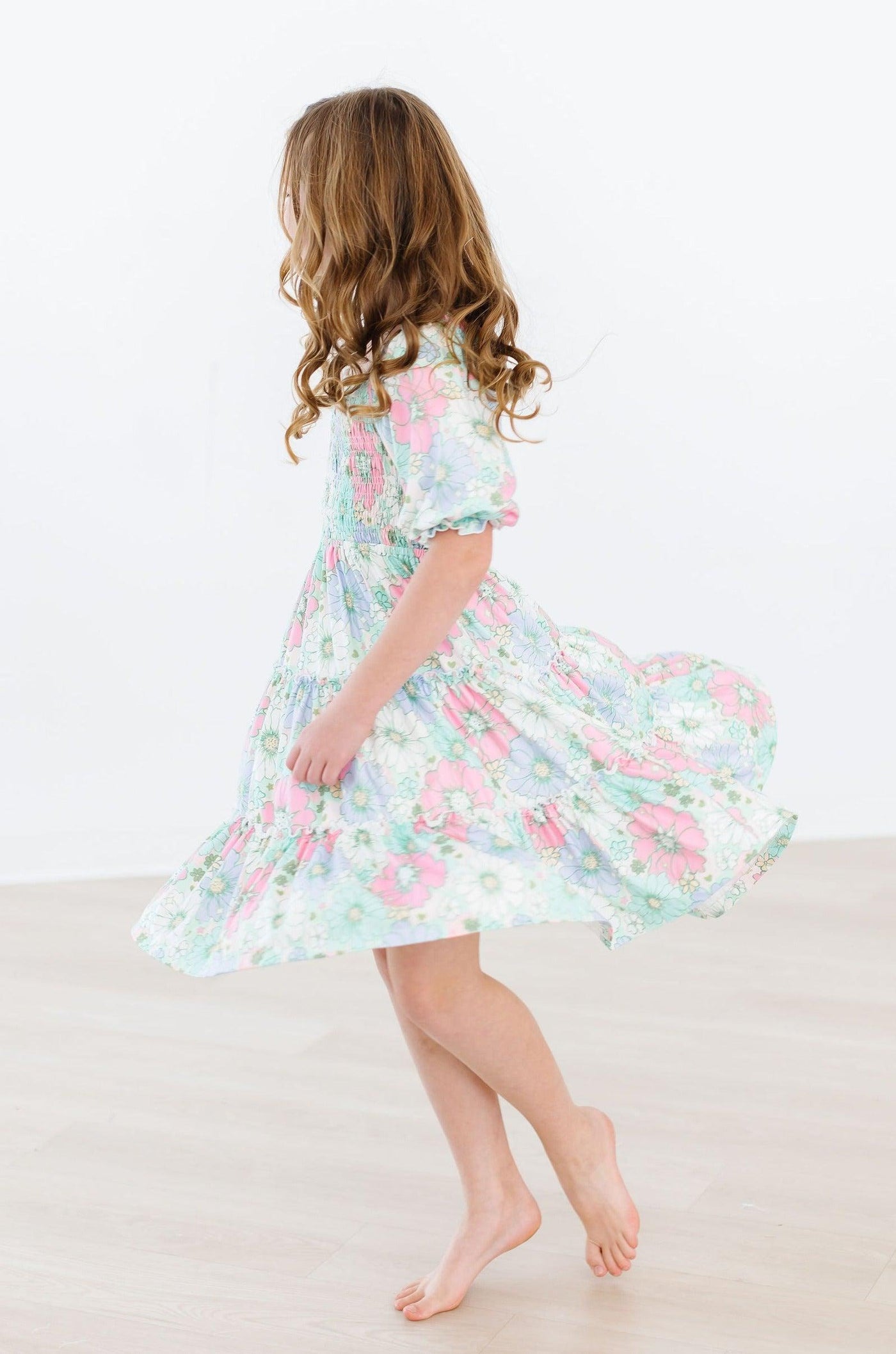 Mila & Rose:  Minty Meadow Smocked Ruffle Dress