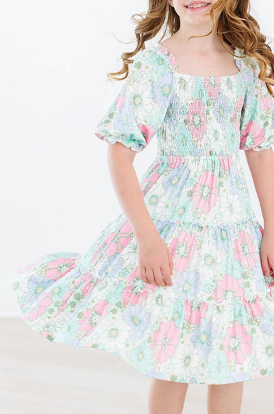 Mila & Rose:  Minty Meadow Smocked Ruffle Dress