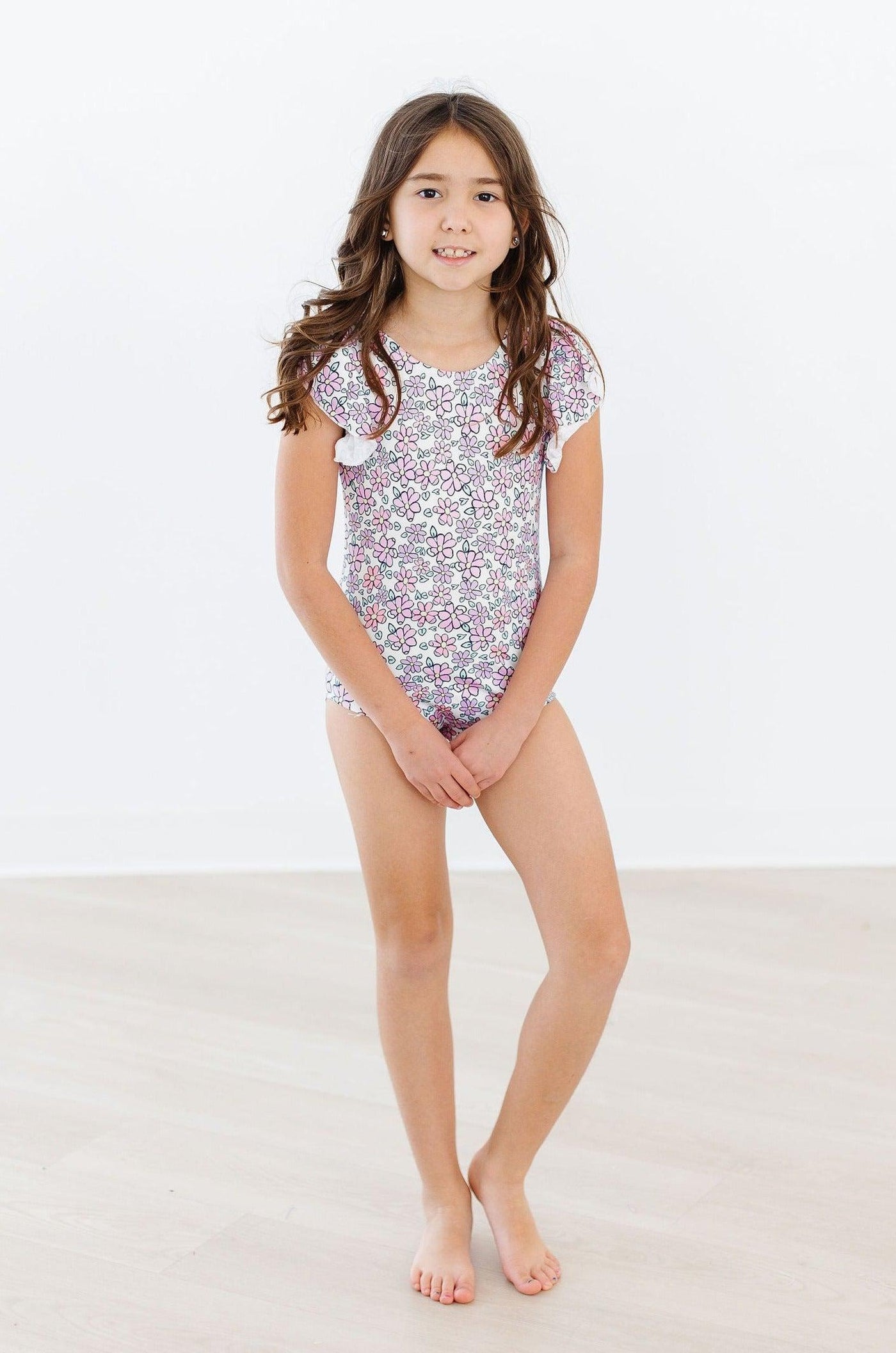 Mila & Rose:  Lovely Lavender S/S Flutter Sleeve Leotard