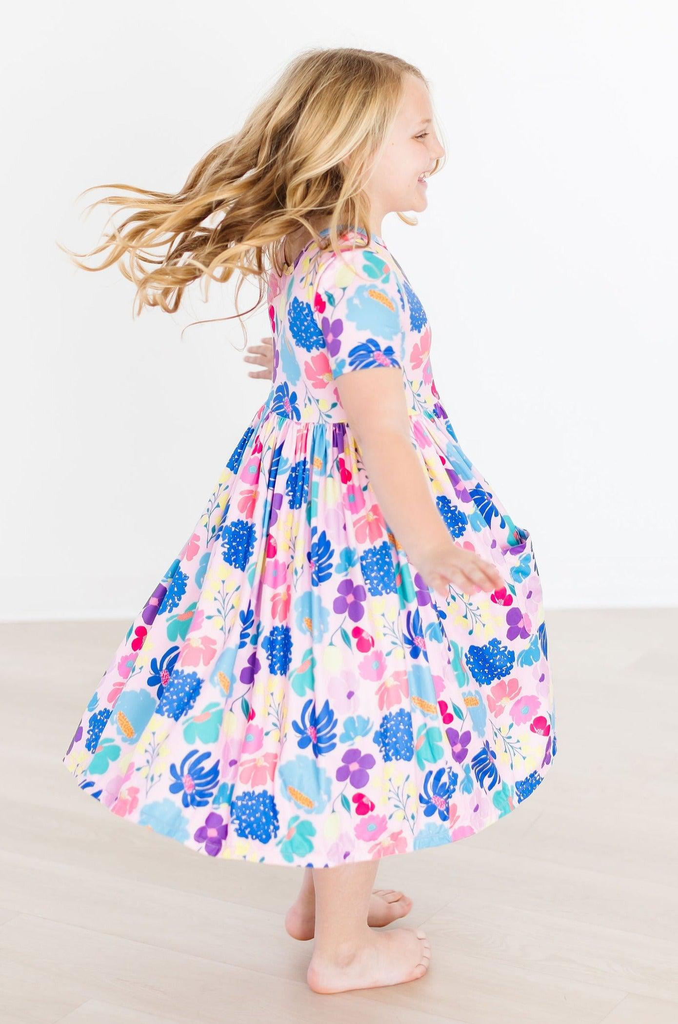 Mila & Rose:  Dahlia Dreams S/S Pocket Twirl Dress