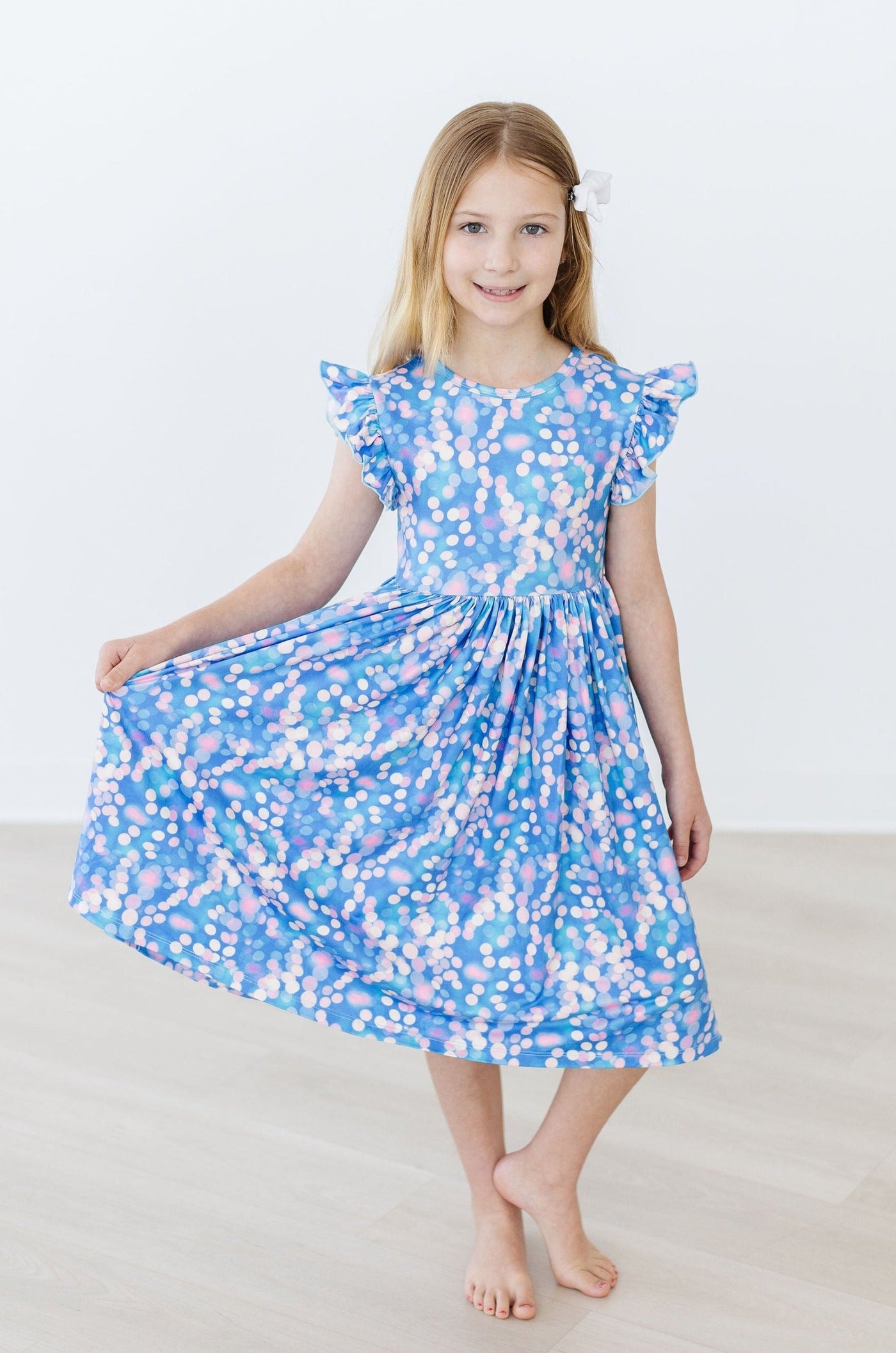 Mila & Rose:  Shimmer & Shine Flutter Sleeve Twirl Dress