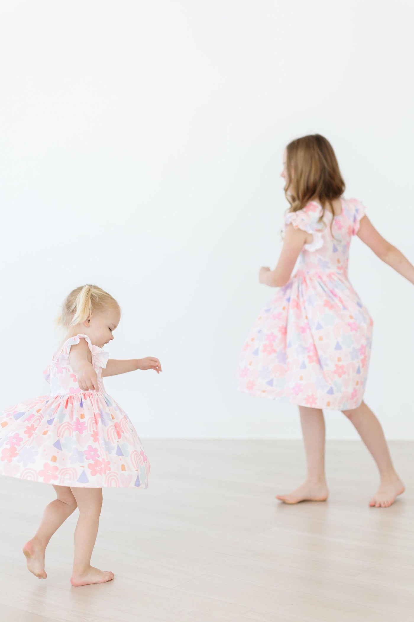 Mila & Rose:  Castles & Rainbows Flutter Sleeve Twirl Dress