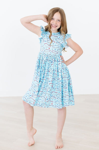 Mila & Rose:  Miss Americana (Mila's Version) Flutter Sleeve Twirl Dress