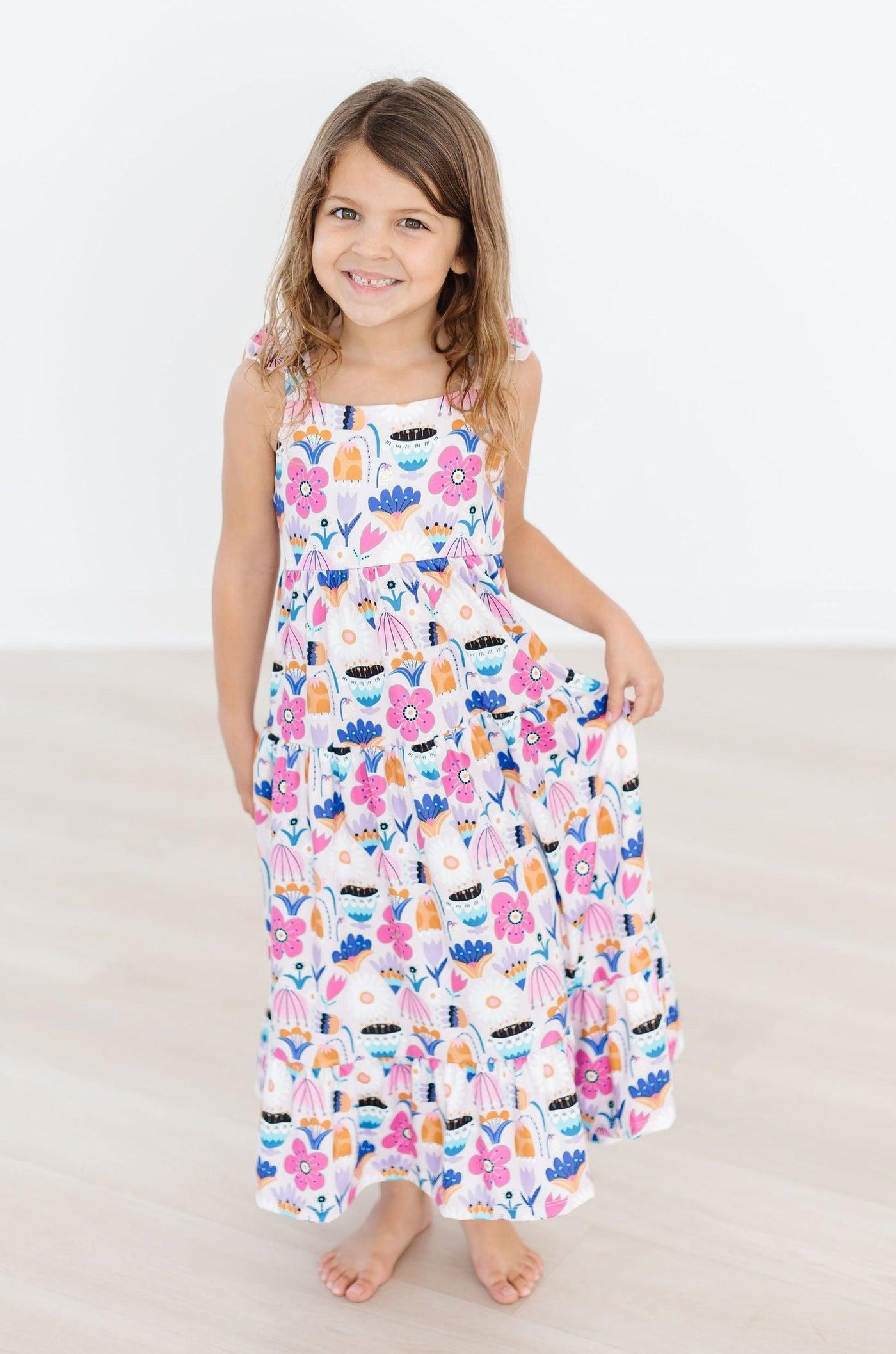 Mila & Rose:  Tulip Blooms Ruffle Maxi Dress