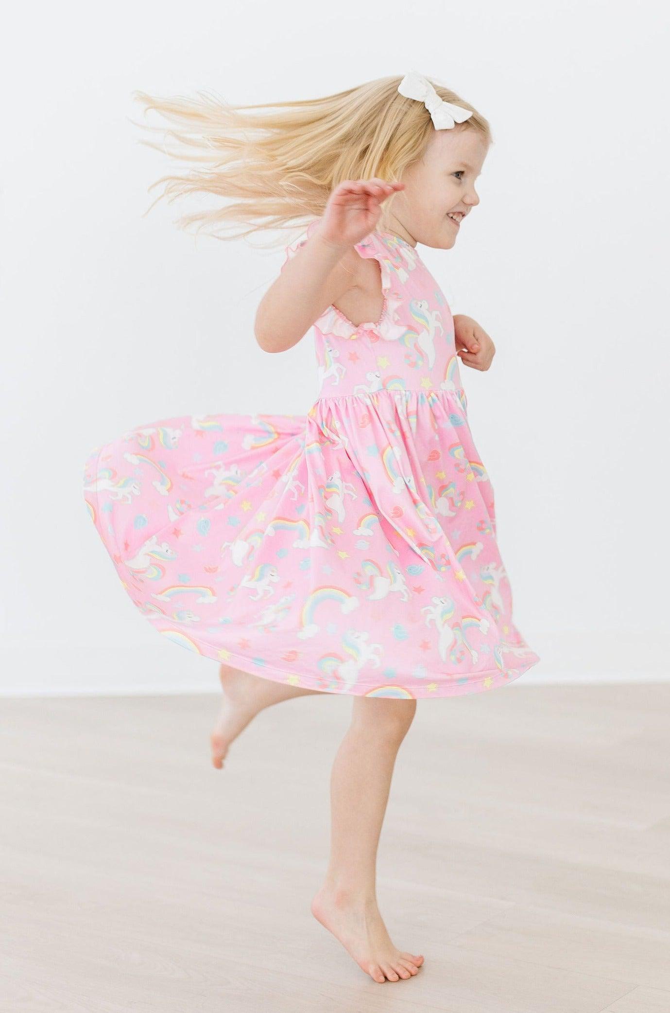 Mila & Rose:  My Little Unicorn Flutter Sleeve Twirl Dress