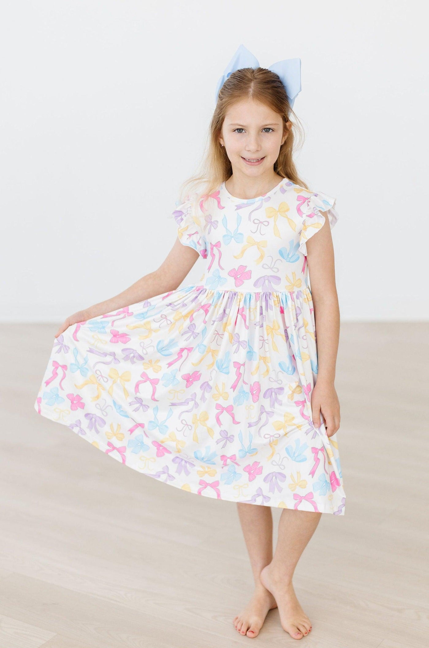 Mila & Rose:  Bow-tastic Flutter Sleeve Twirl Dress