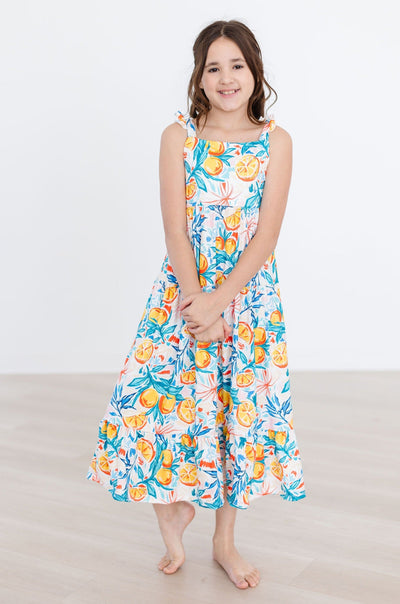 Mila & Rose:  Tropical Summer Ruffle Maxi Dress