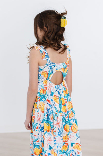 Mila & Rose:  Tropical Summer Ruffle Maxi Dress