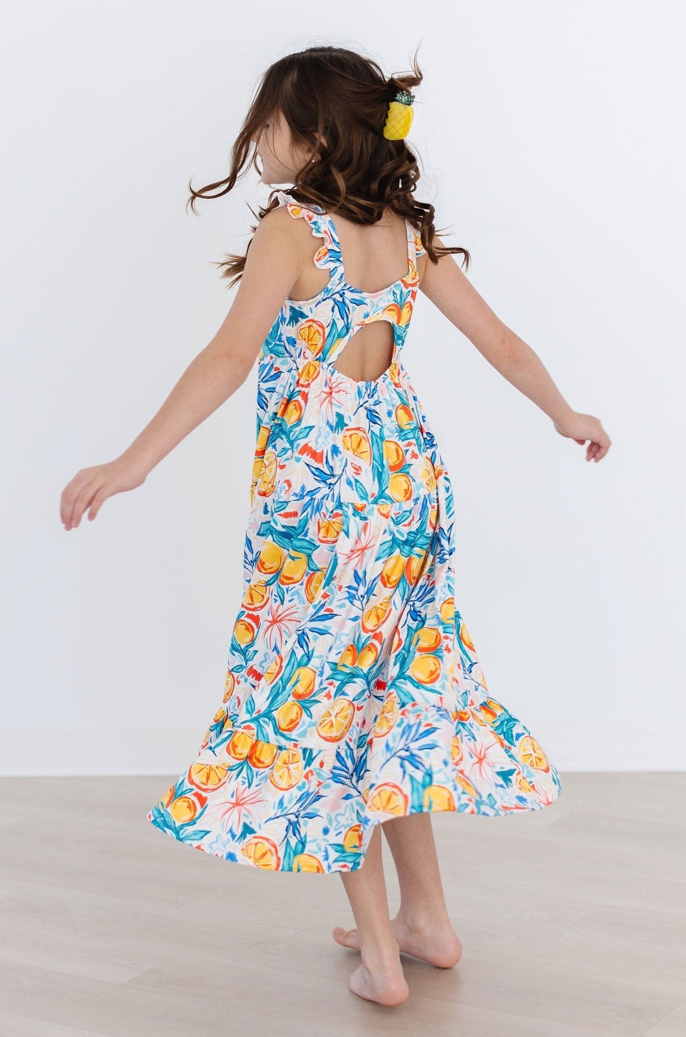 Mila & Rose:  Tropical Summer Ruffle Maxi Dress