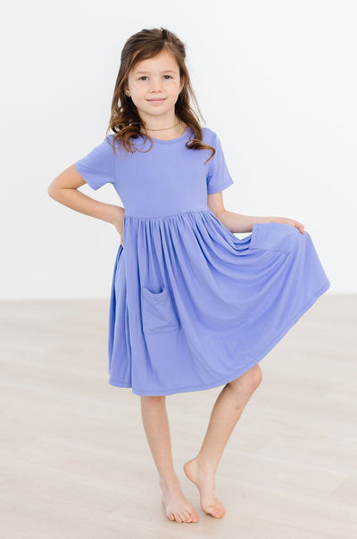 Mila & Rose:  Periwinkle S/S Pocket Twirl Dress