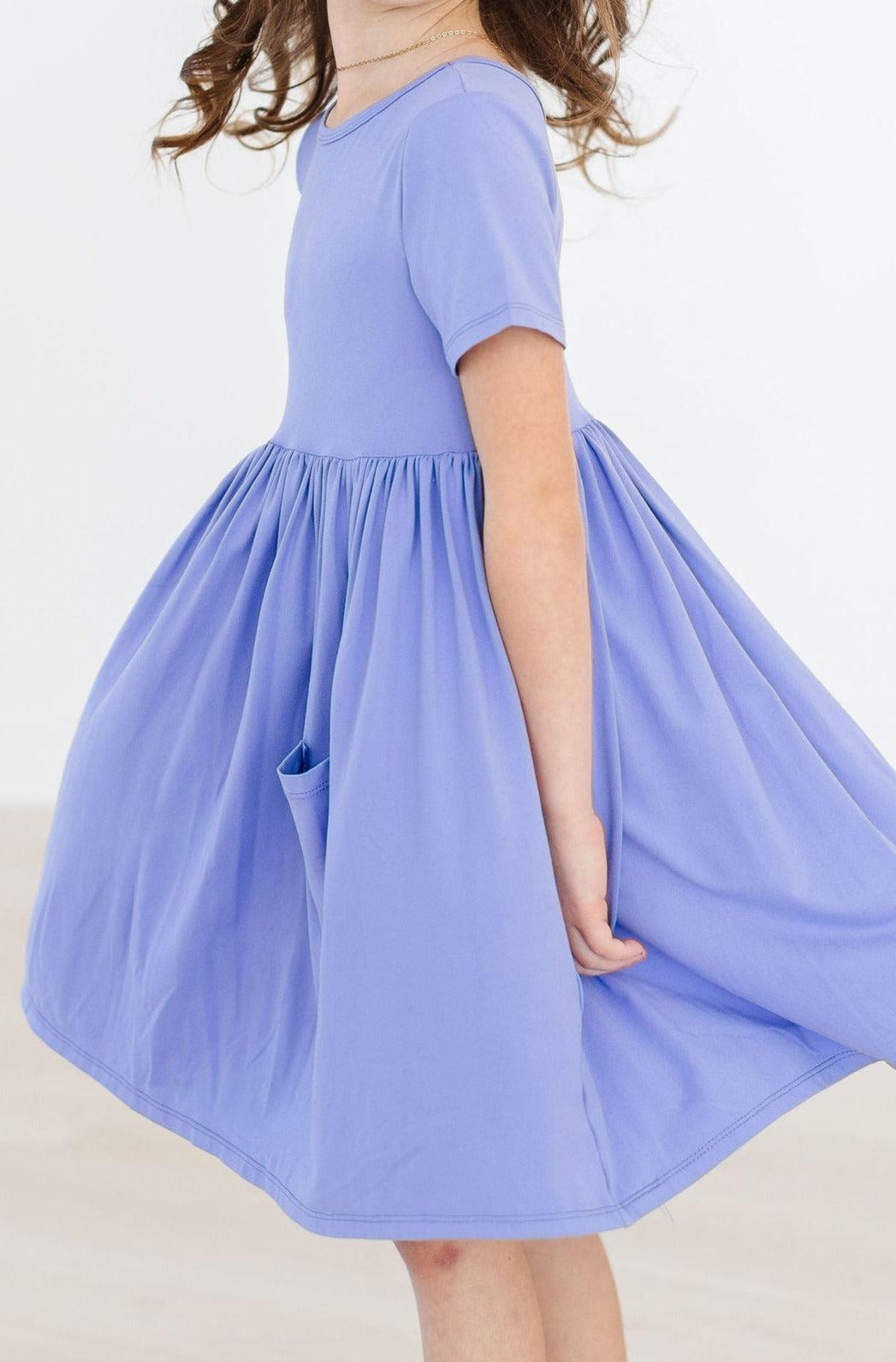 Mila & Rose:  Periwinkle S/S Pocket Twirl Dress