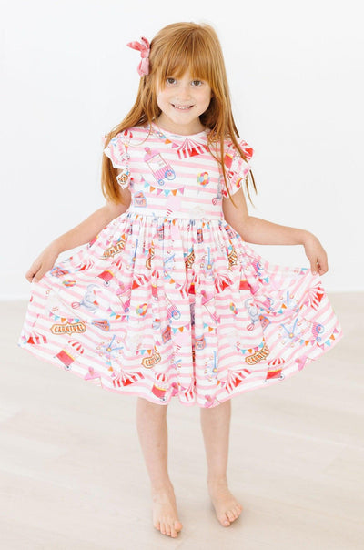 Mila & Rose:  Off to the Circus Flutter Sleeve Twirl Dress