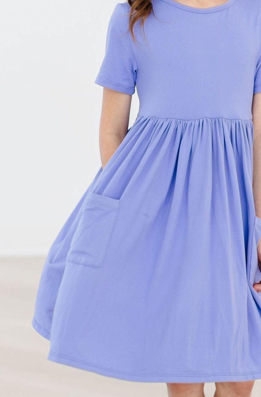 Mila & Rose:  Periwinkle S/S Pocket Twirl Dress