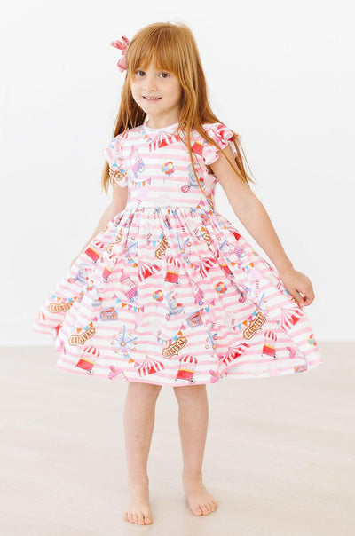 Mila & Rose:  Off to the Circus Flutter Sleeve Twirl Dress