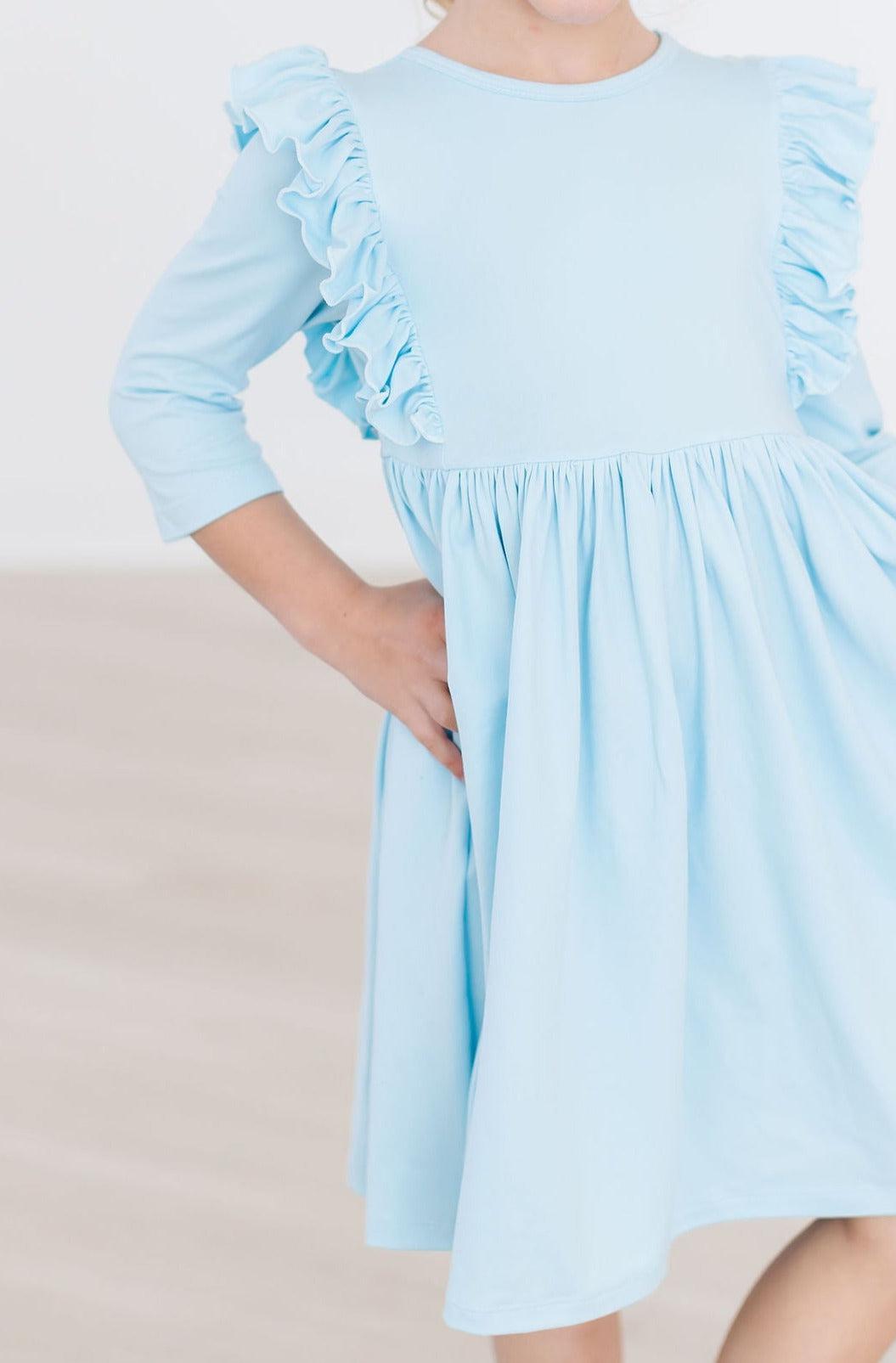 Mila & Rose:  Bluebird 3/4 Ruffle Twirl Dress