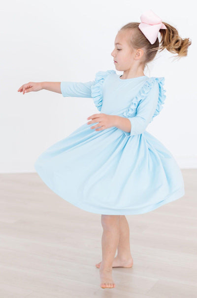 Mila & Rose:  Bluebird 3/4 Ruffle Twirl Dress