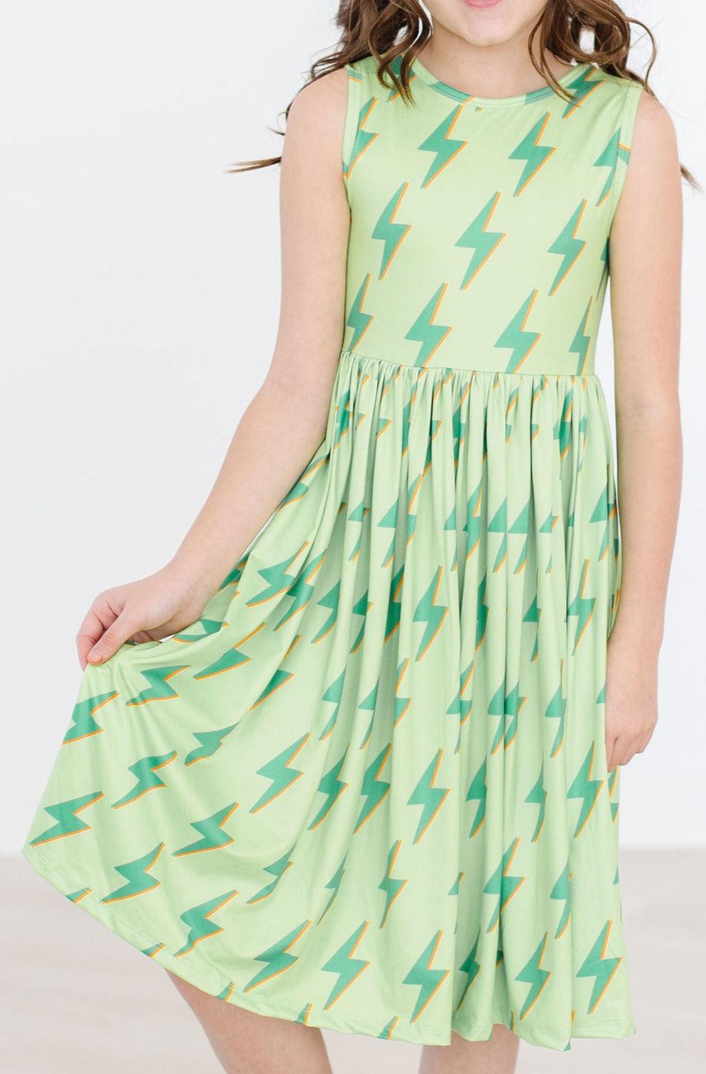 Mila & Rose:  Neon Lightning Tank Twirl Dress