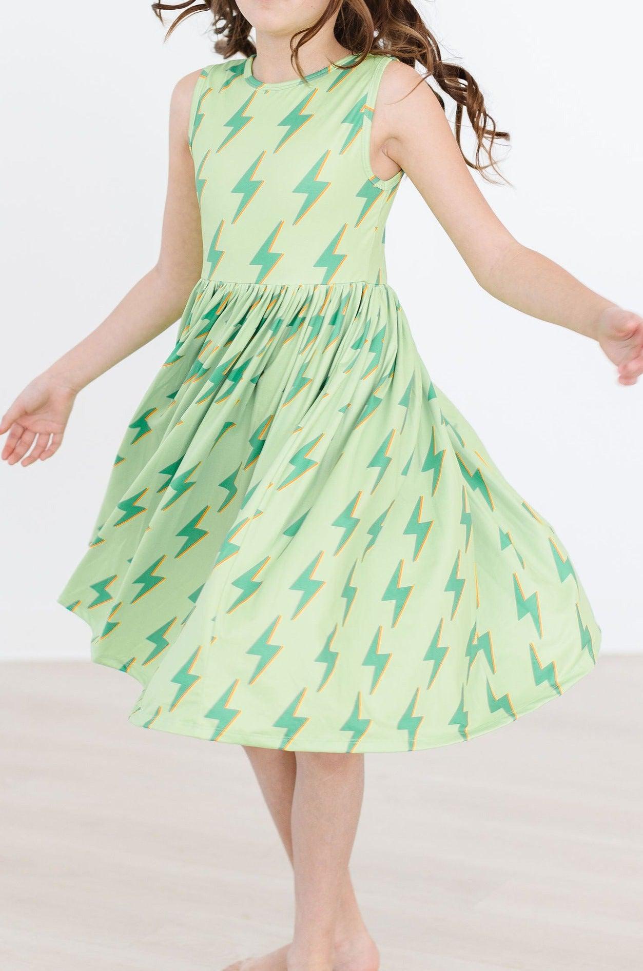 Mila & Rose:  Neon Lightning Tank Twirl Dress