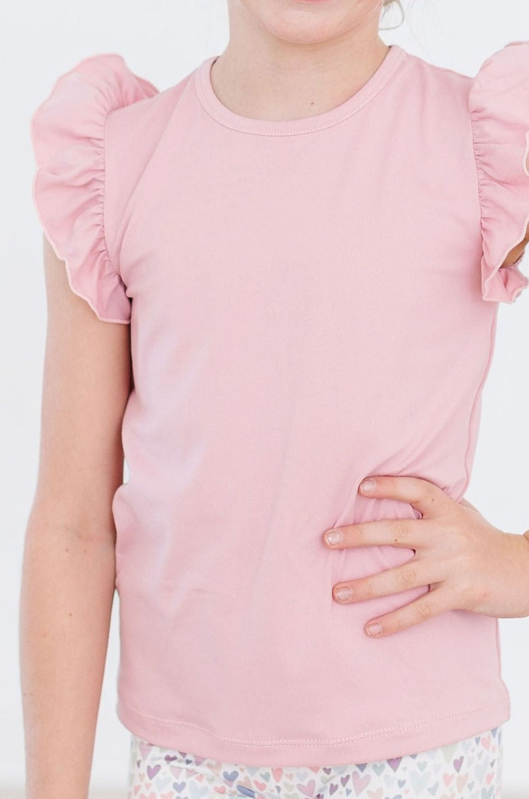 Mila & Rose:  Vintage Pink S/S Ruffle Tee