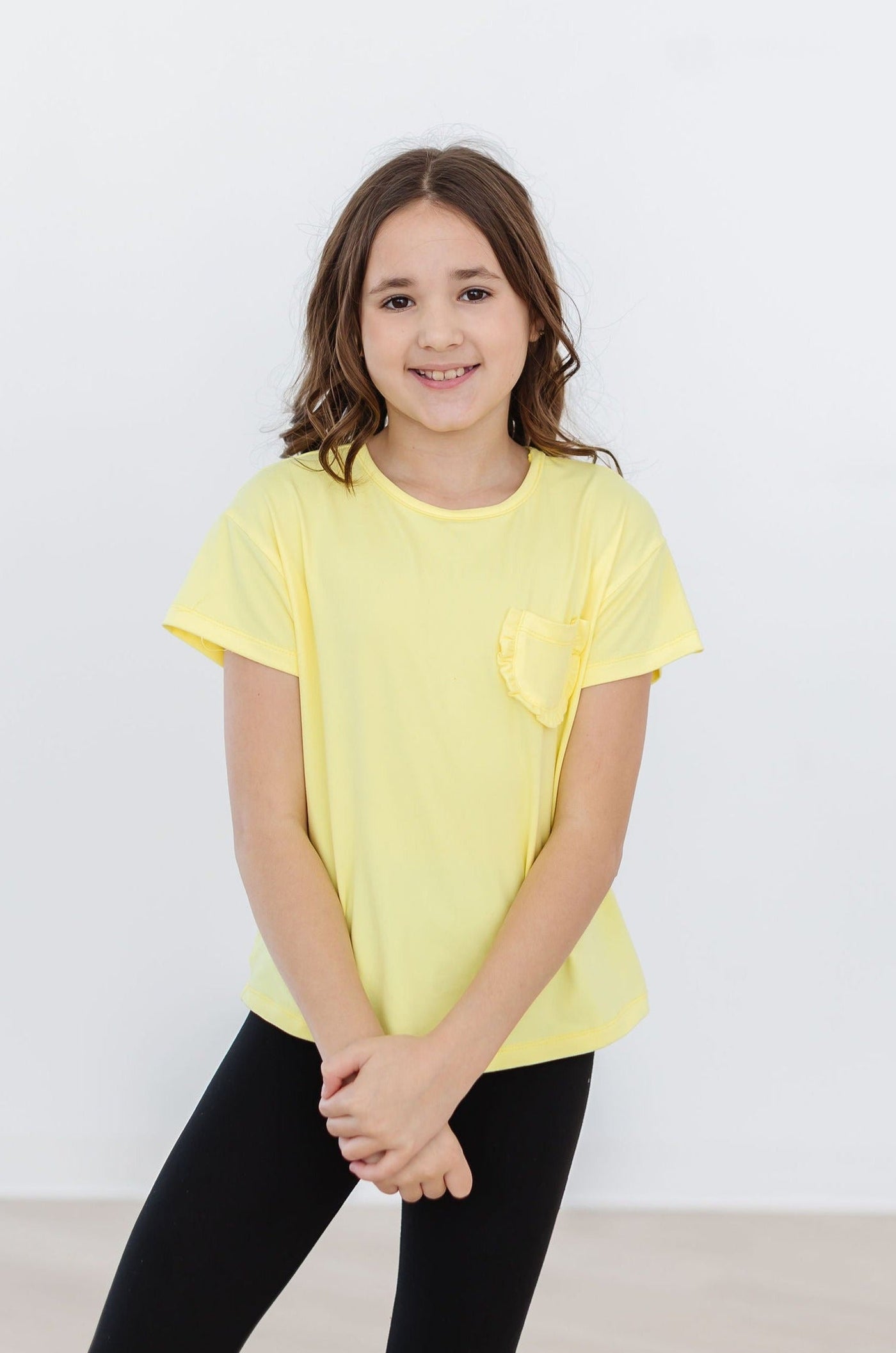 Mila & Rose:  Yellow Ruffle Pocket Tee