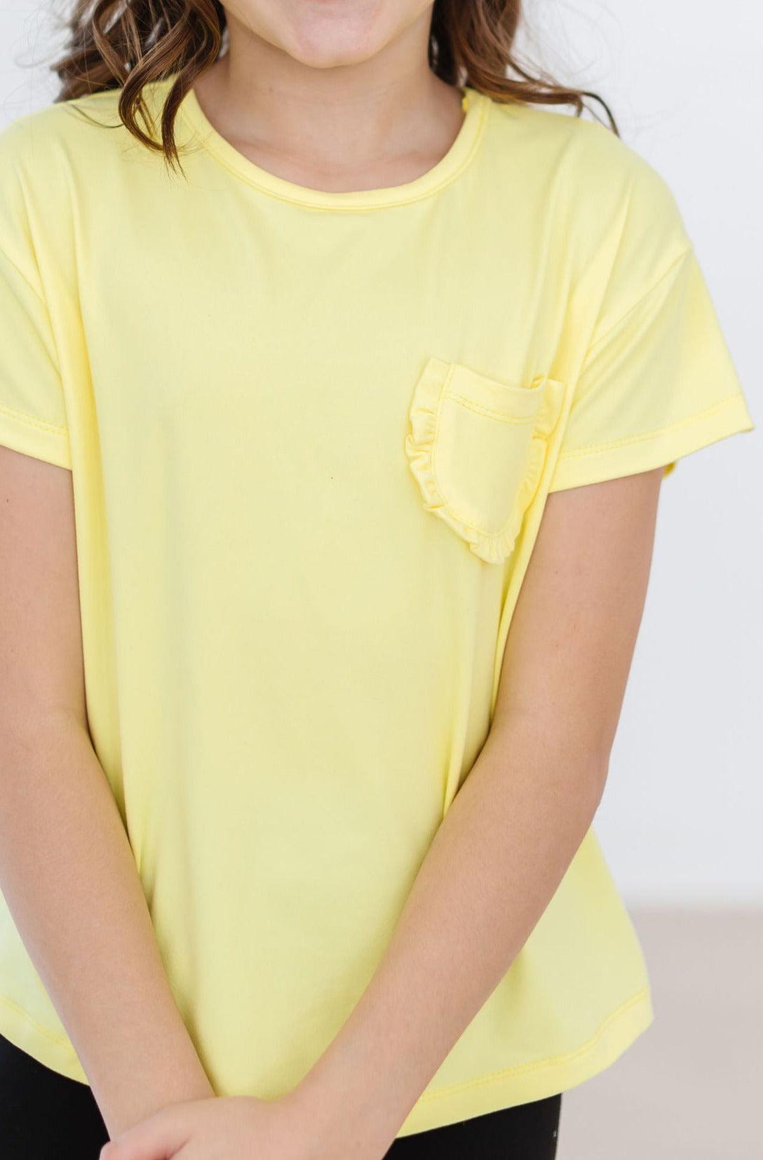 Mila & Rose:  Yellow Ruffle Pocket Tee