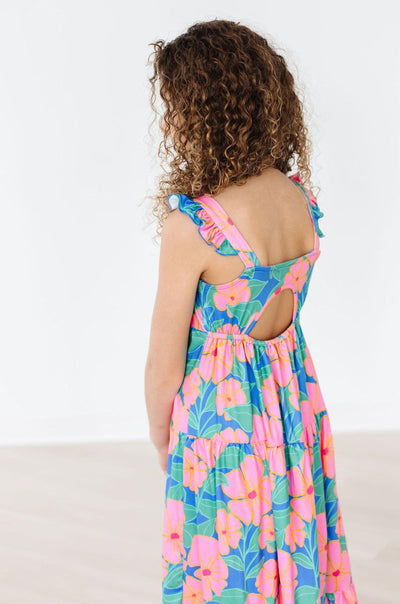 Mila & Rose:  Luau Floral Ruffle Maxi Dress