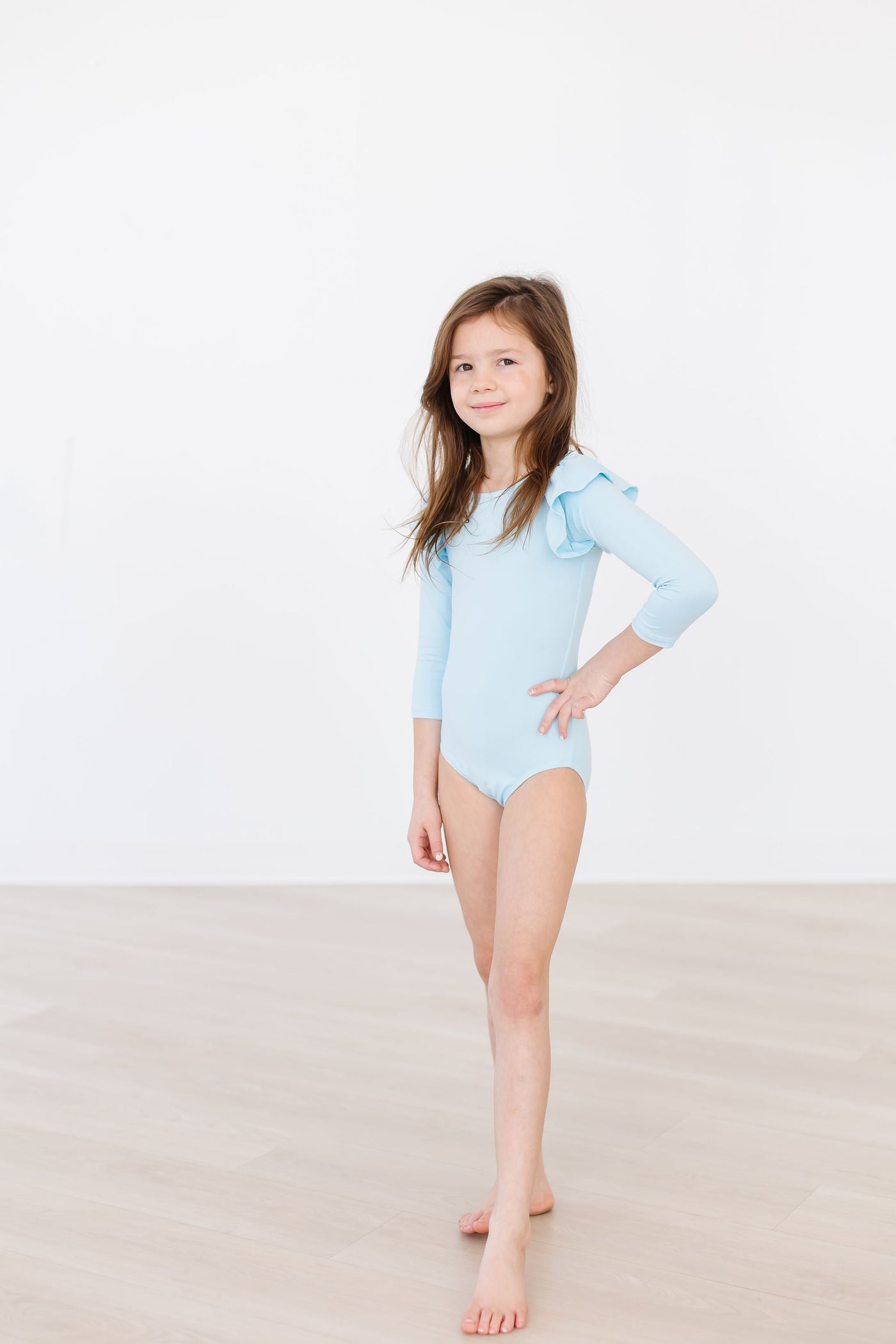 Mila & Rose:  Bluebird L/S Flutter Sleeve Leotard