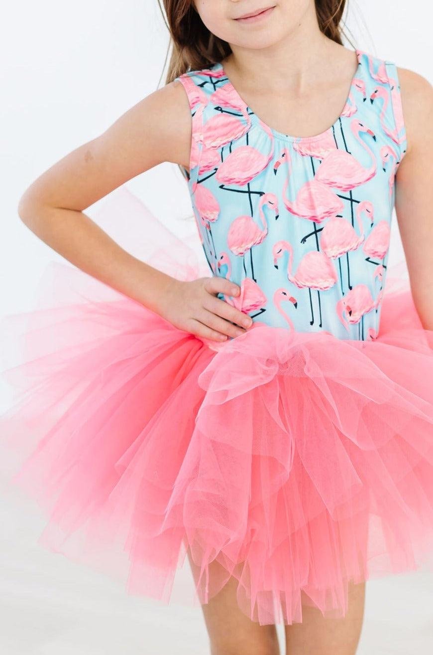 Mila & Rose:  Pretty in Pink Flamingos Tank Tutu Leotard