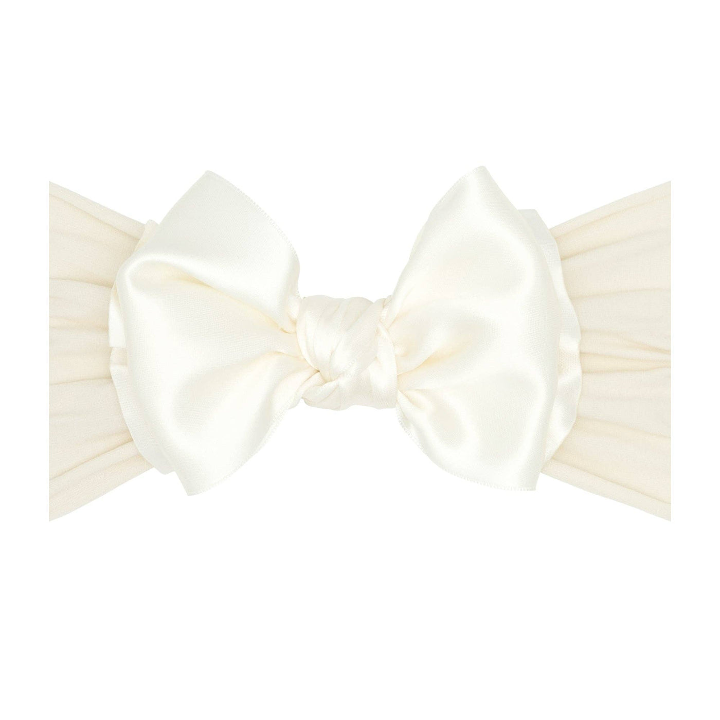 Baby Bling Bows Satin Fab Headwrap: Oatmeal