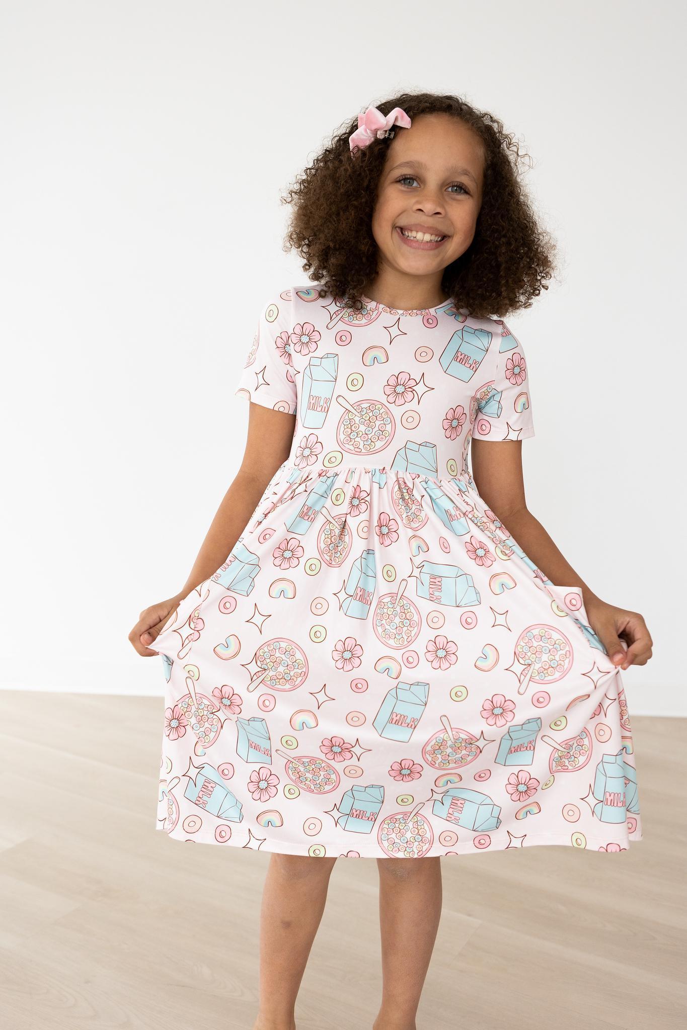 Mila & Rose:  Milk & Cereal S/S Pocket Twirl Dress