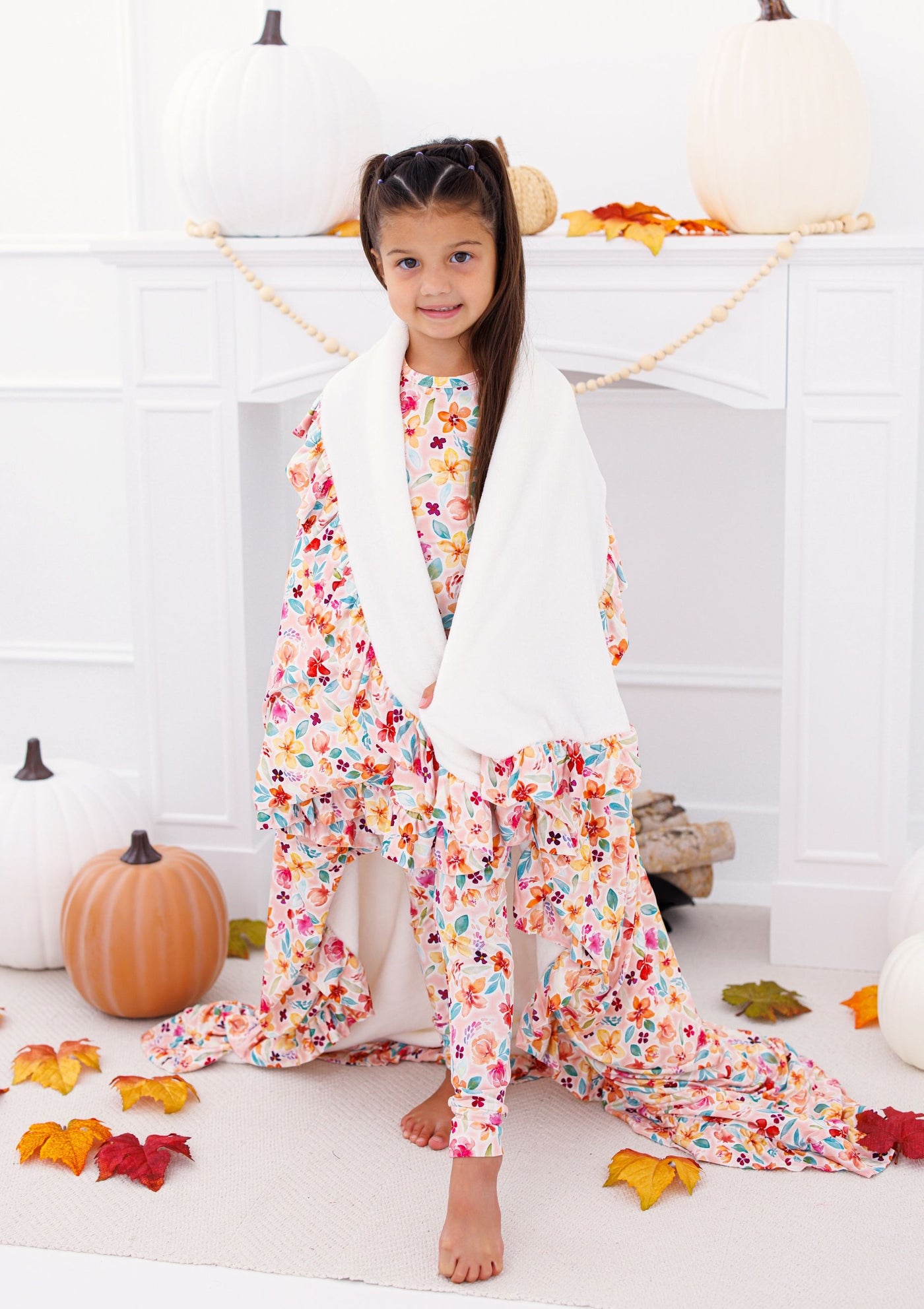 Birdie Bean Toddler Ruffle Plush Blanket: Pearl