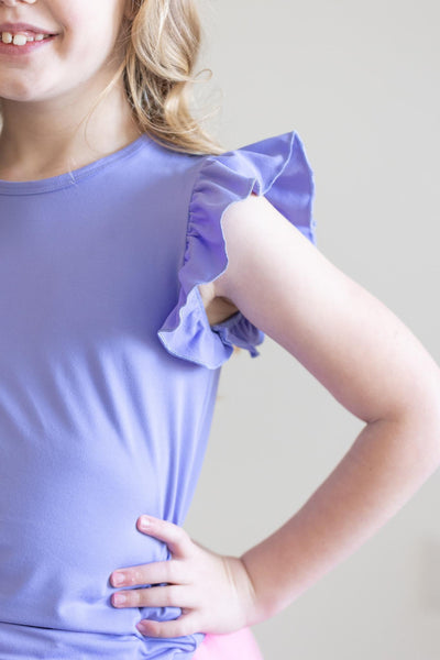 Mila & Rose:  Periwinkle S/S Ruffle Tee