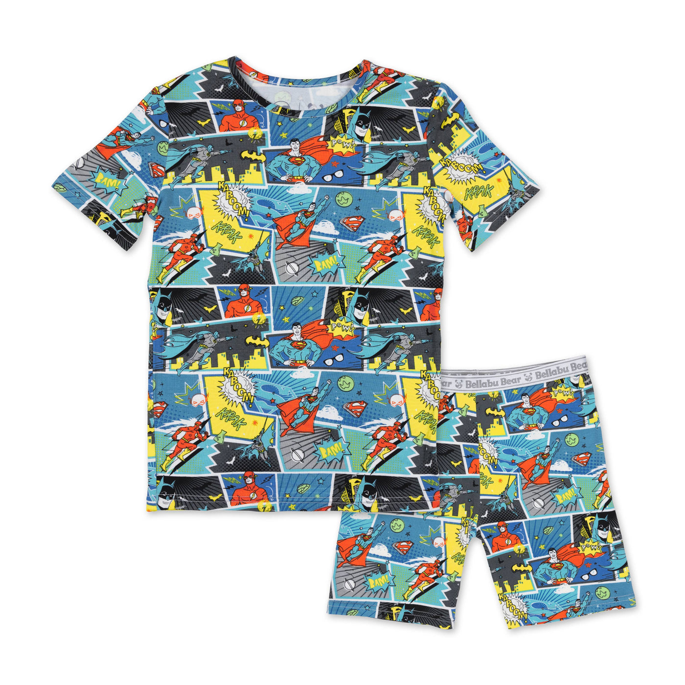 Bellabu Bear - Justice League Heroes Kids Bamboo Short Set