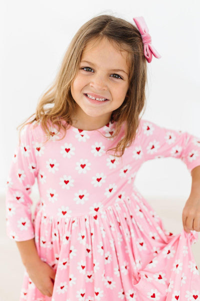 Mila & Rose:  Daisy Delight 3/4 Sleeve Pocket Twirl Dress