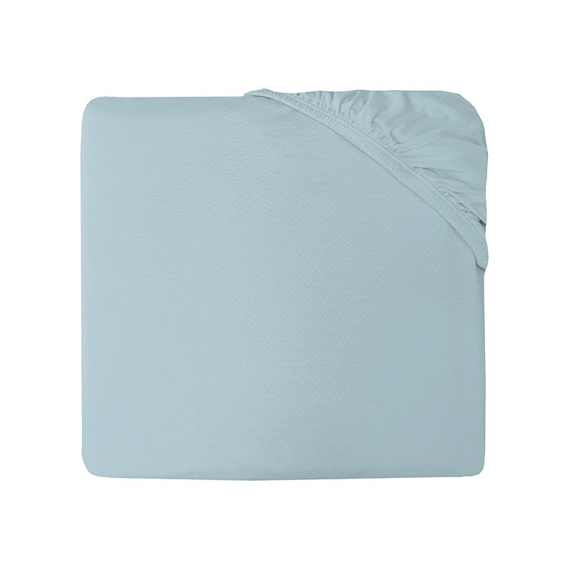 Kickee Pants Grow-with-Me Twin to Full Fitted Sheet: Solid Spring Sky Blue