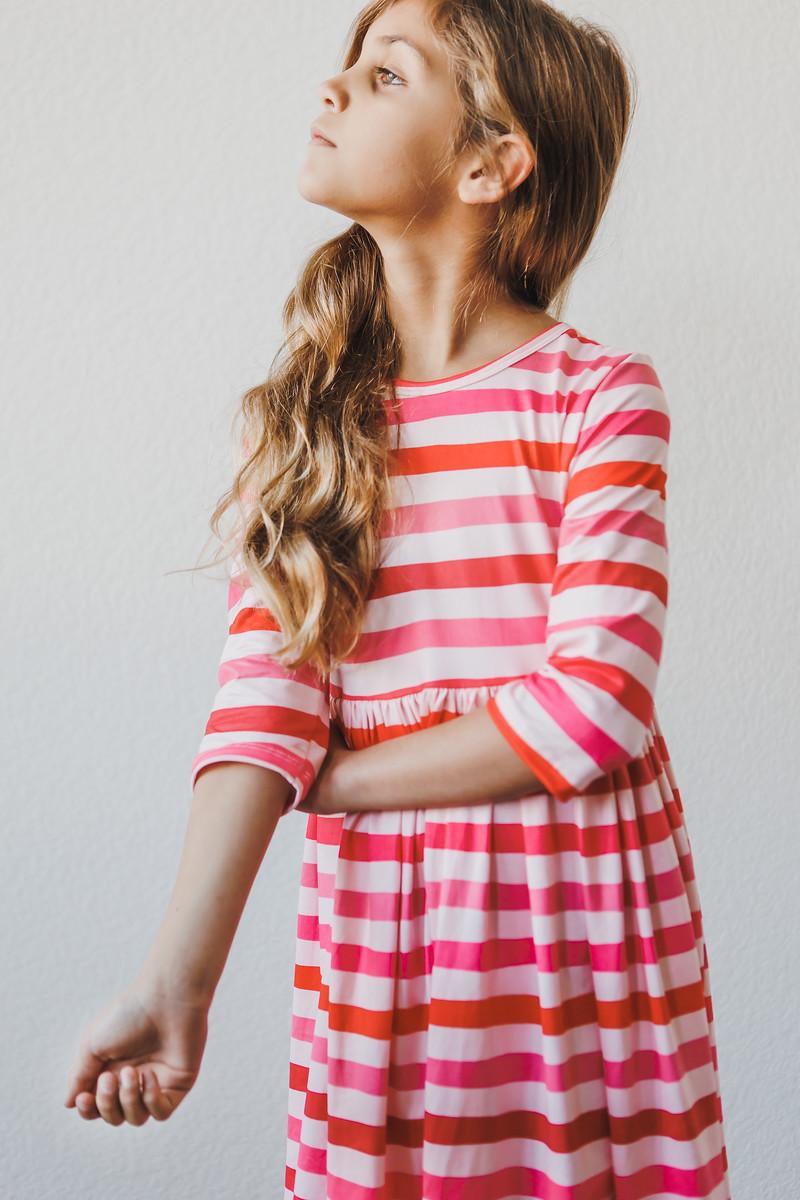 Mila & Rose:  All You Need is Love 3/4 Sleeve Pocket Twirl Dress