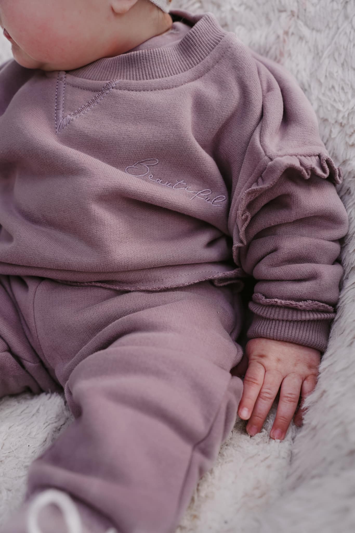 Little Bipsy Ruffle Crewneck: Wisteria