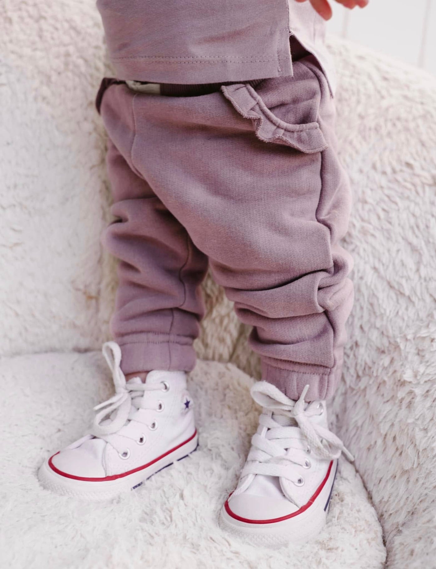 Little Bipsy Ruffle Sweatpant: Wisteria