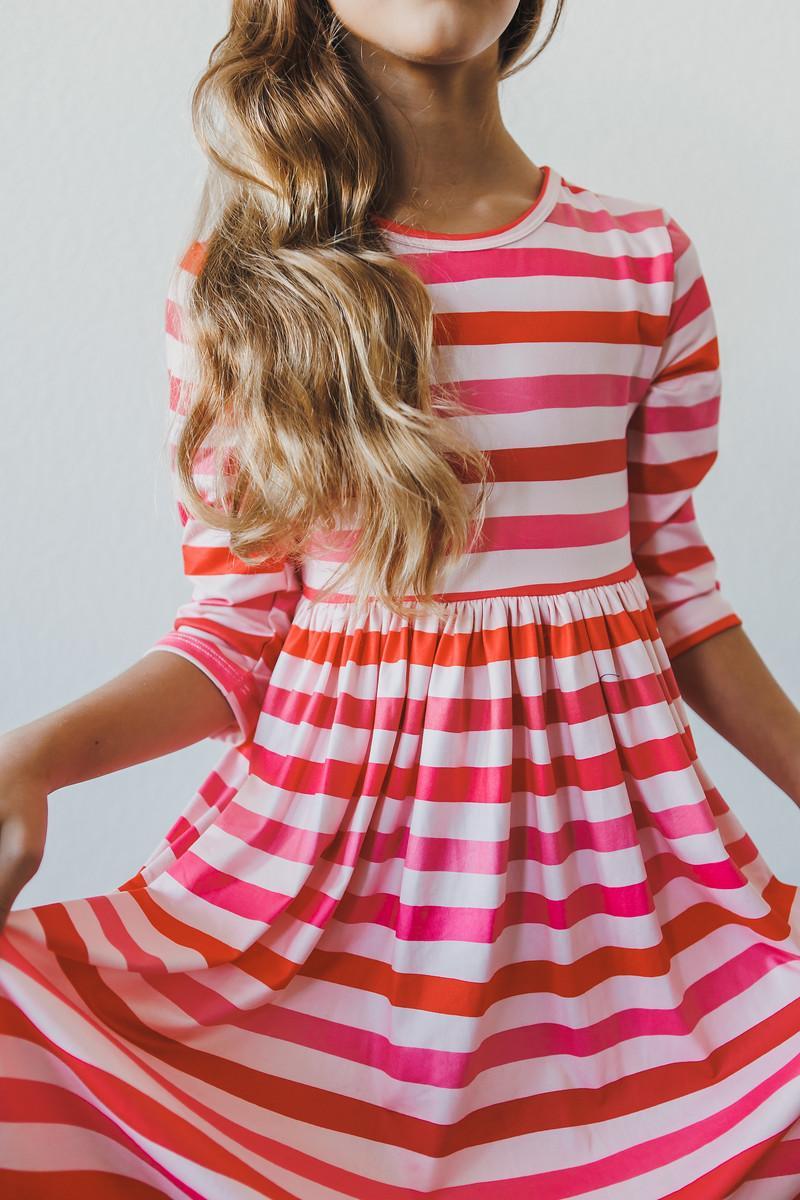 Mila & Rose:  All You Need is Love 3/4 Sleeve Pocket Twirl Dress