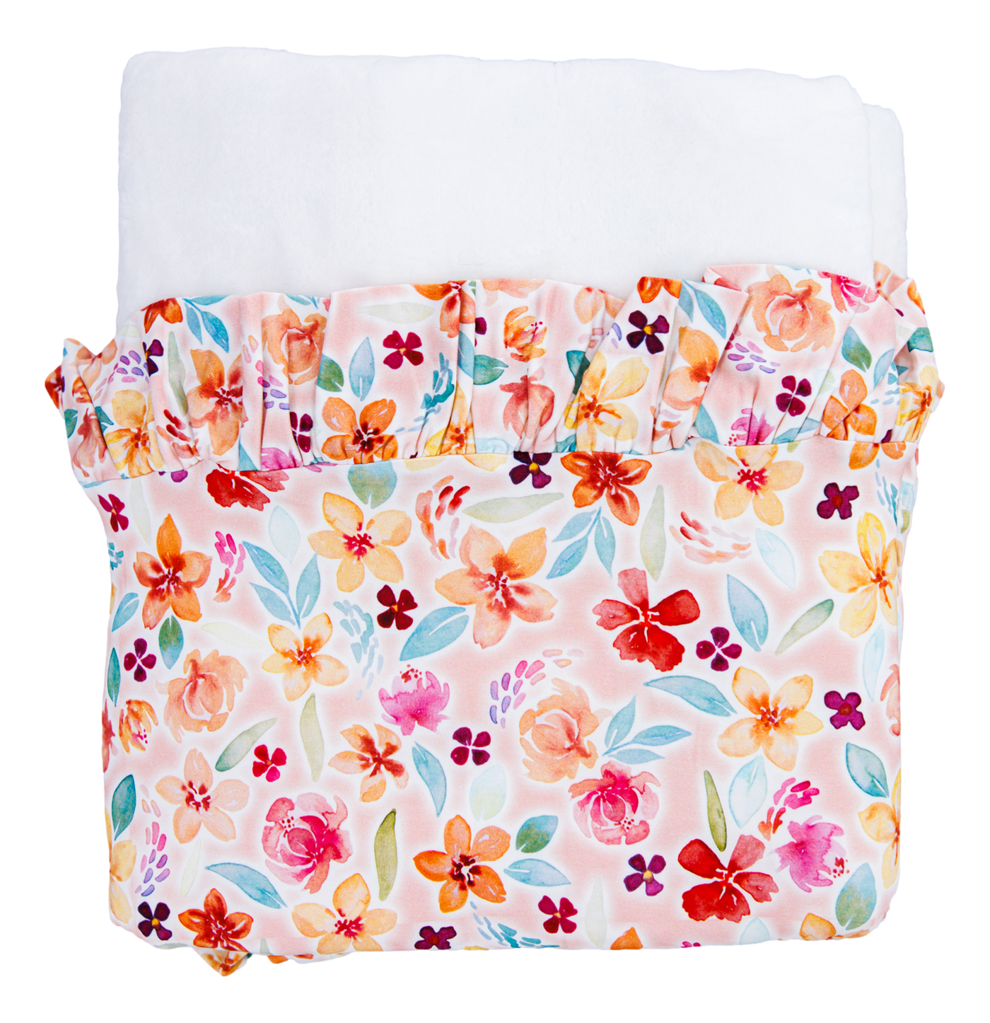 Birdie Bean Toddler Ruffle Plush Blanket: Pearl