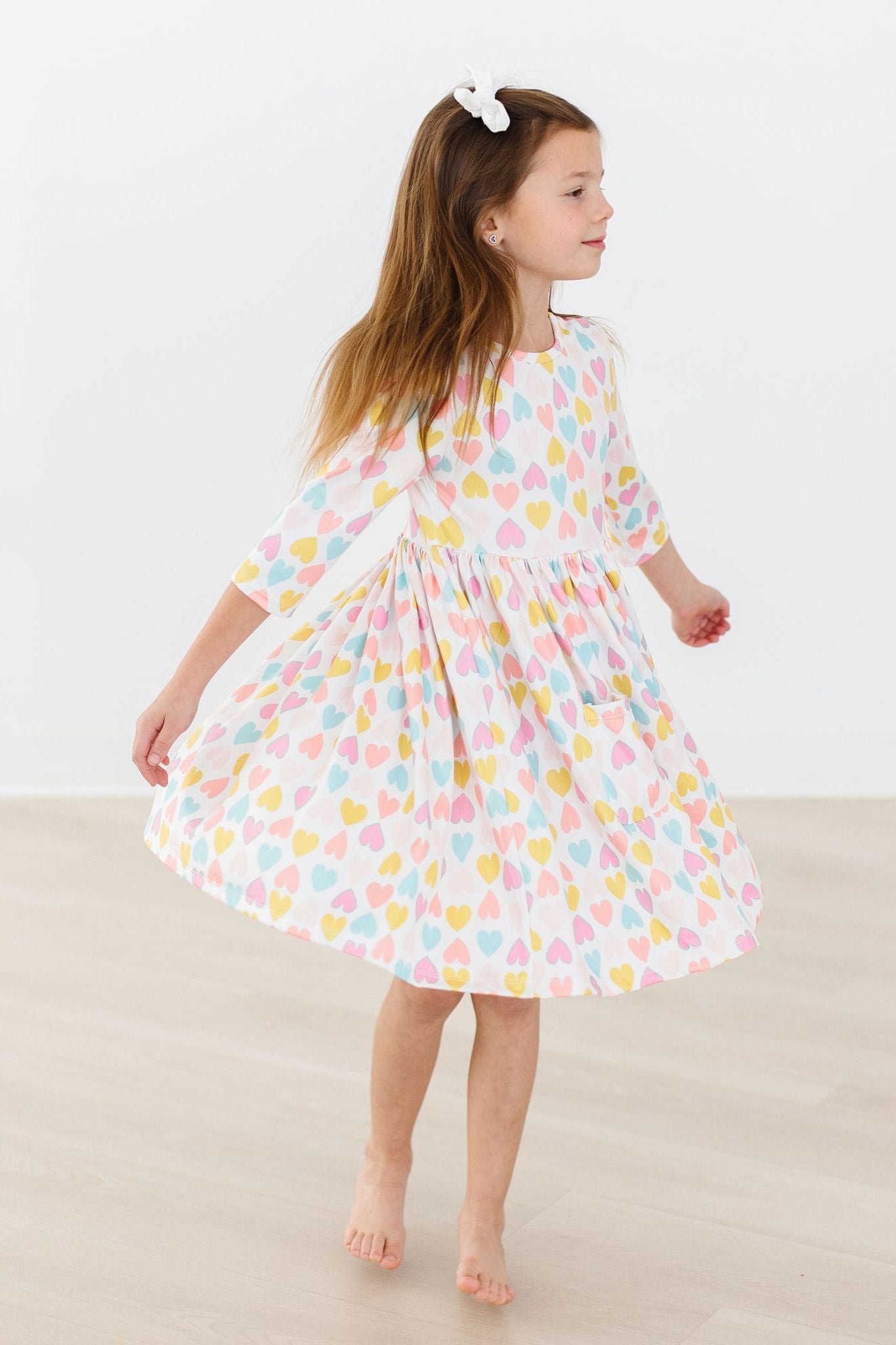 Mila & Rose:  Sweetheart 3/4 Sleeve Pocket Twirl Dress