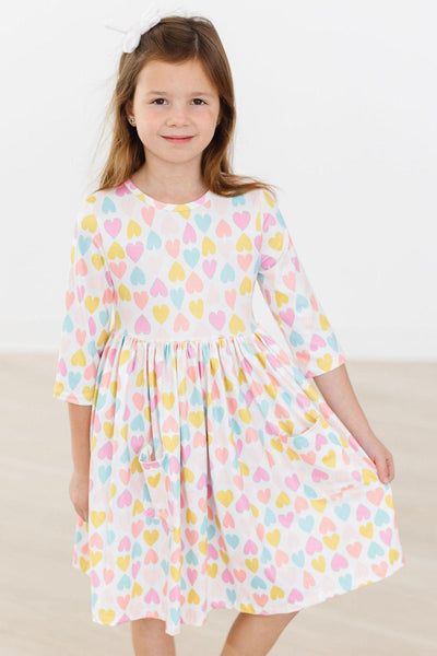 Mila & Rose:  Sweetheart 3/4 Sleeve Pocket Twirl Dress