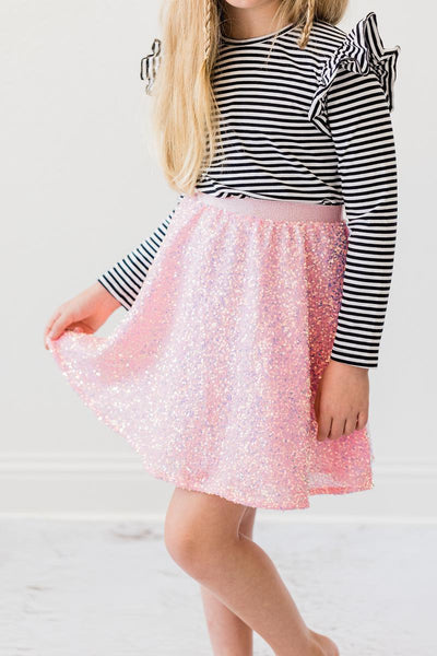 Mila & Rose:  SALE Bubblegum Pink Sequin Twirl Skirt