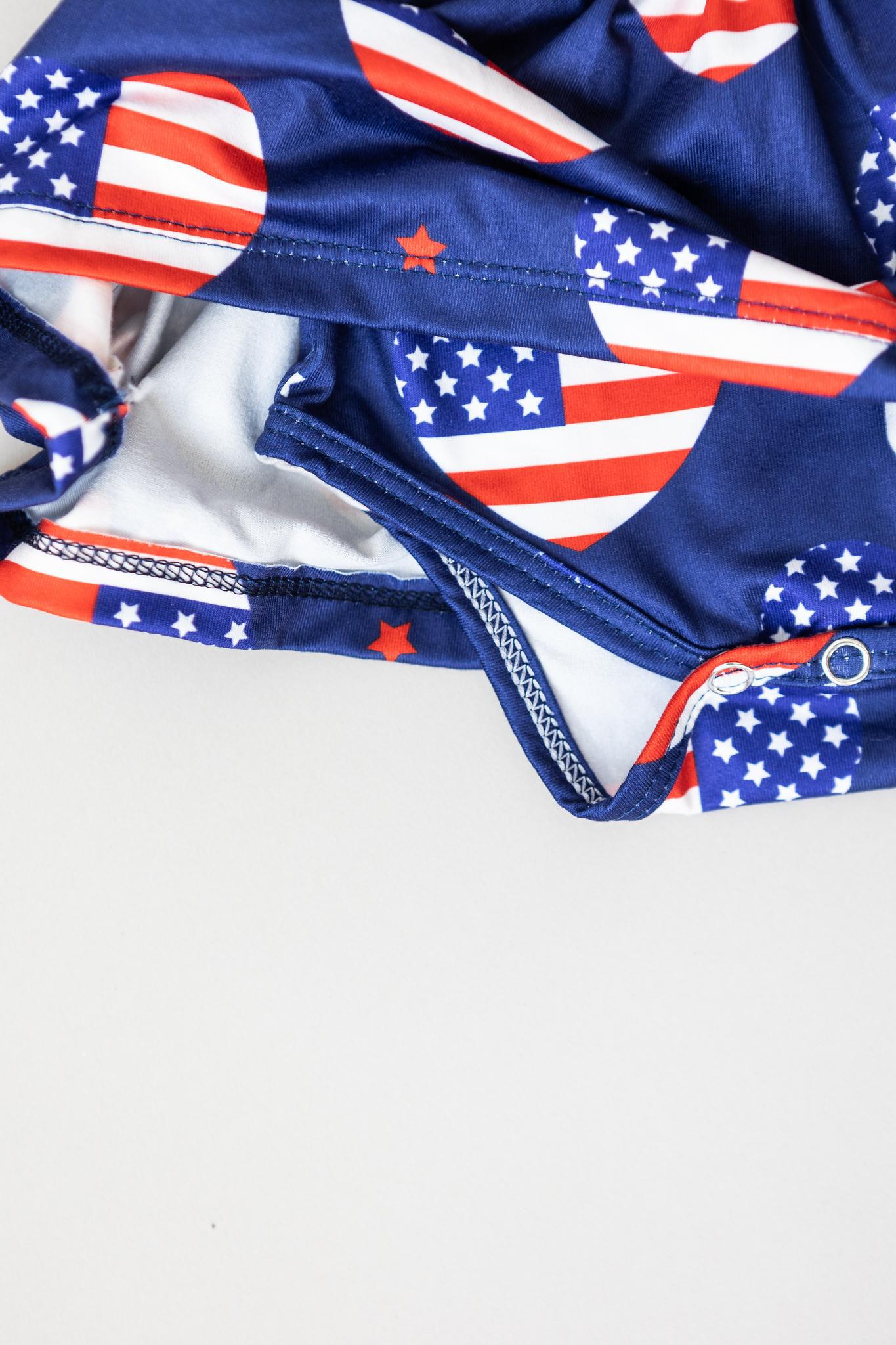 Mila & Rose:  I Heart the USA S/S Twirl Bodysuit